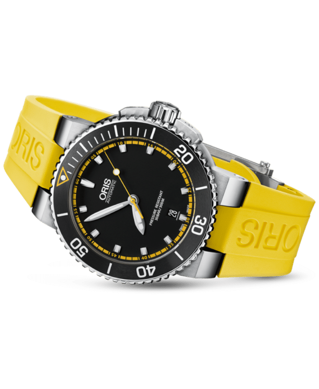 Oris Diving Svart/Gult Gummi 43 mm