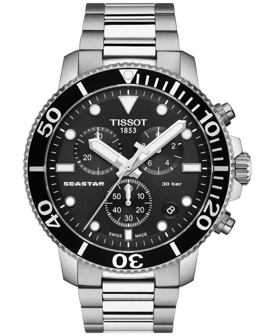 Tissot Seastar 1000 Svart/Stål 45.5 mm